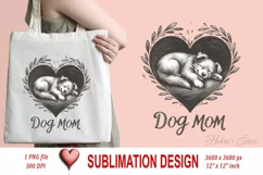 Dog mom heart Valentines day Sublimation clipart sketch png Product Image 1