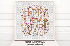 Bright Happy New Year quote sublimation design clipart png Product Image 3