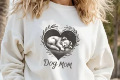 Dog mom heart Valentines day Sublimation clipart sketch png Product Image 2