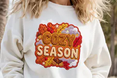 Cozy Season Chenille Embroidered Patch Puffy Autumn Design Product Image 3