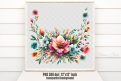 Cute floral sublimation design png |Tropical flowers clipart Product Image 2