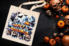 Happy Halloween cute brush strokes t shirt design png Product Image 3