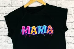 MAMA clipart | Mothers day colorful sublimation design png Product Image 3