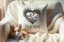 Dog mom heart Valentines day Sublimation clipart sketch png Product Image 4