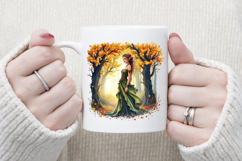 Cute watercolor girl elf autumn sublimation design png Product Image 4