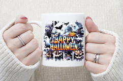 Happy Halloween cute brush strokes t shirt design png Product Image 4