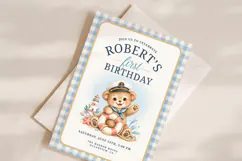 Sailor Teddy Bear Birthday Invitation Template, Canva Product Image 2
