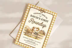 Cowboy Roundup Birthday Invitation Canva Template Product Image 2