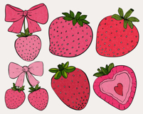 Strawberry clipart png hand drawn Product Image 2