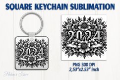 Graduating Square Keychain Designs|Class of 2024 Sublimation Product Image 1