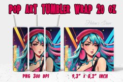 Pop art tumbler wrap | Comic style Tumbler sublimation 20 oz Product Image 1