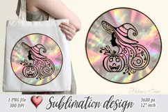 Cute witch t shirt round design png | Scary pumpkin face Product Image 2