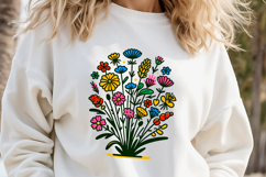Wildflowers clipart png |Funny Summer flowers field graphics Product Image 2