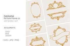 Vintage damask, royal baroque ornamental frame, svg set Product Image 1