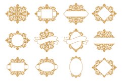 Vintage damask, royal baroque ornamental frame, svg set Product Image 2