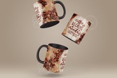Coffee Because Monday Happens Quote Mug Wrap PNG Product Image 3