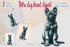 Cute vintage dog clipart | Retro dog breed design png Product Image 1