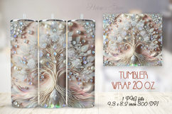 Fantasy Luxury Tree tumbler 20oz wrap sublimation design png Product Image 1