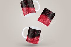 Valentine&#039;s day Mug Wrap, Heart Glitter Design, 11 &amp; 15 Oz Product Image 2