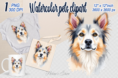 Cute watercolor dog clipart | Colorful dog design png Product Image 1