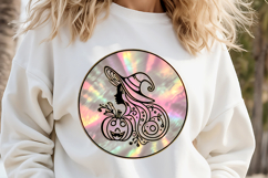 Cute witch t shirt round design png | Scary pumpkin face Product Image 1