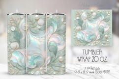 Light green pastel tumbler 20oz wrap sublimation design png Product Image 1