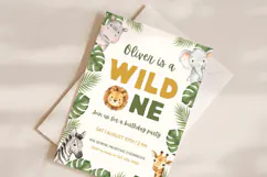 Safari Animal Birthday Invitation Canva Template Product Image 2