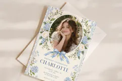 Birthday Invitation Canva Template, Elegant Floral Photo Product Image 2