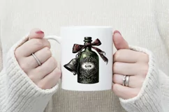 Christmas gin bottle clipart sublimation PNG| Cute clipart Product Image 4