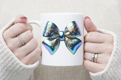 Christmas coquette bows design |Blue bow T-shirt clipart Product Image 3