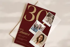 Birthday Invitation Template Editable Canva, Photo Collage Product Image 2