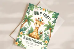 Jungle Animal Birthday Invitation Template, Editable Canva Product Image 2