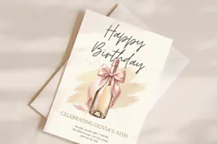 Champagne Birthday Invitation Canva Template Product Image 2
