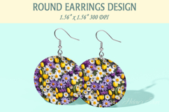 Spring Flowers earrings | Floral Round Earring sublimation Product Image 1