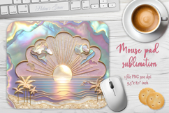 Iridescent &amp; gold summer beach mouse pad sublimation design Product Image 1