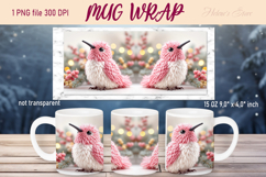 Pink Crochet Yarn hummingbird Christmas mug wrap 15 oz png Product Image 1