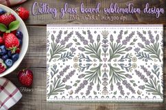 Pastel floral folk tile glass kitchen cutting board design Product Image 1