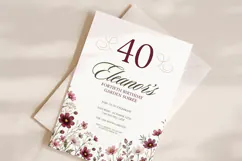Wildflower Birthday Invitation Canva Template Product Image 2