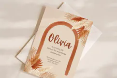 Boho Birthday Invitation Template, Editable Canva Product Image 2