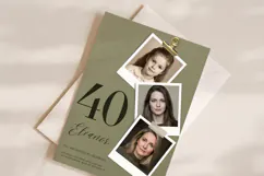 40th Birthday Invitation Photo Template, Editable Canva Product Image 2