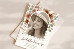Fall Floral Photo Birthday Invitation Canva Template Product Image 2