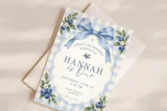 Blueberry invitation template Editable Canva invite Product Image 2