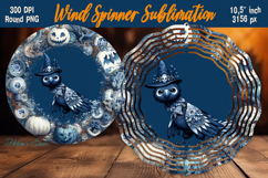 Cute Halloween raven Wind Spinner Sublimation | Funny crow Product Image 1