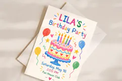 Hand Drawn Birthday Invitation, Editable Canva Product Image 2