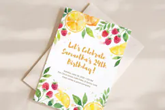 Citrus Birthday Invitation Template, Editable Canva Product Image 2