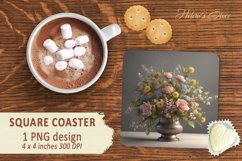 Flowers bouquet square Coaster sublimation | Coaster square Product Image 2