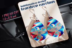 USA Patriotic eagle teardrop earrings sublimation design png Product Image 1