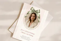 Photo Birthday Invitation Canva Template, Editable Bow Frame Product Image 2