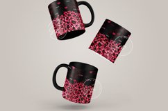 Valentine's day Mug Wrap, Heart Glitter Design, 11 &amp; 15 Oz Product Image 2
