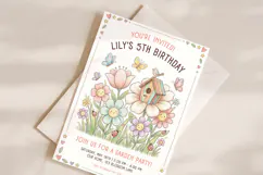 Floral Garden Birthday Invitation Template Editable Product Image 2